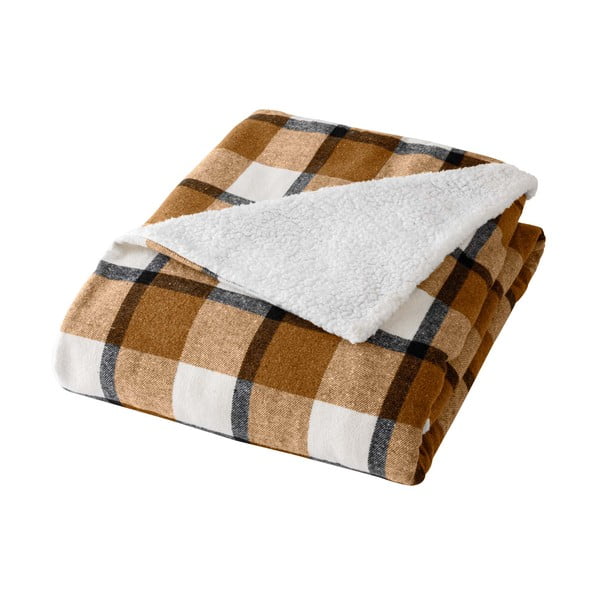 Coperta marrone in sherpa 125x150 cm Ecossais – douceur d'intérieur