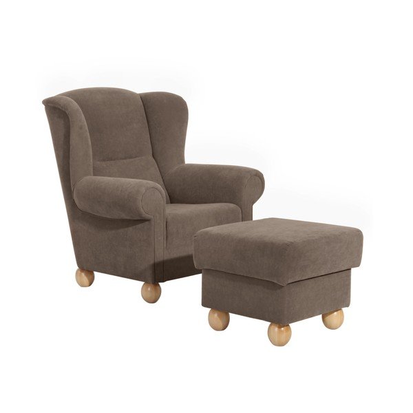 Pouf marrone Monarch Velor - Max Winzer-image-1