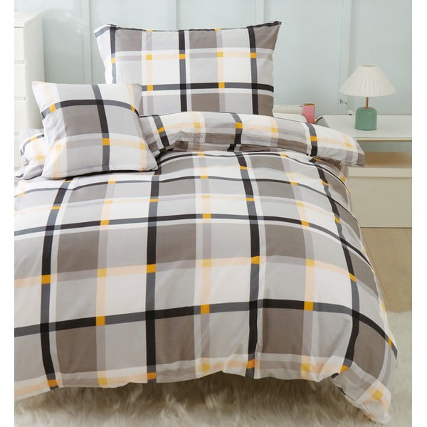 Biancheria da letto singola marrone e panna in microsatin 140x200 cm Henry - My House-image-2