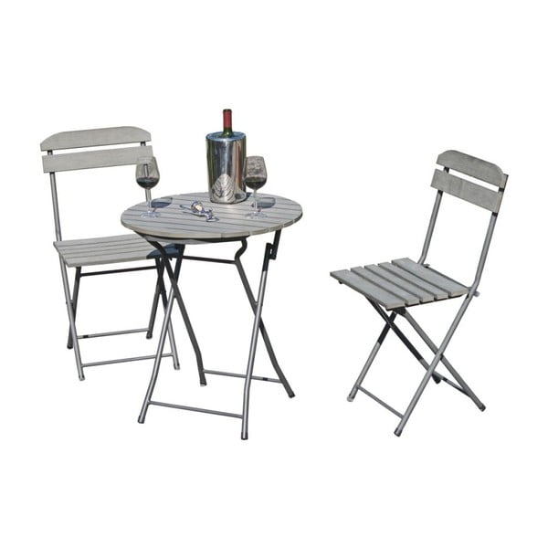 Set da pranzo da giardino grigio per 2 persone Lugo - Garden Pleasure