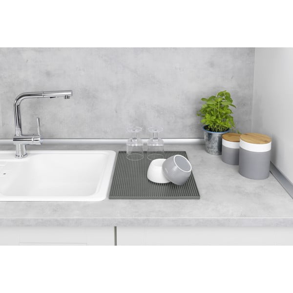 Tappetino scolapiatti grigio in gomma 40x30 cm Maxi – Wenko-image-2