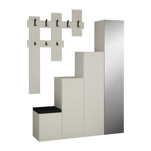 Set di armadi e appendiabiti da parete bianchi Up - Homitis
