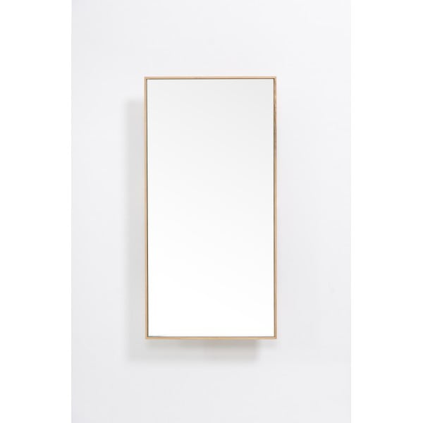 Scaffale con specchio in legno di quercia di colore naturale 31x61,5 cm Slimline - Wireworks-image-1