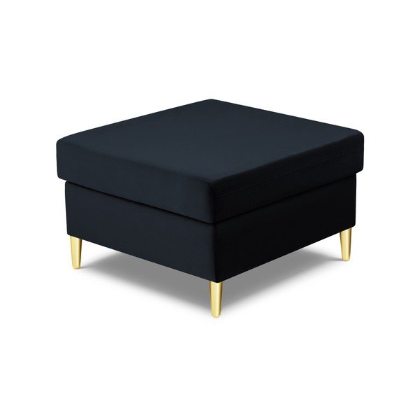 Poggiapiedi blu scuro con rivestimento in velluto Kyoto – Cosmopolitan Design-image-2