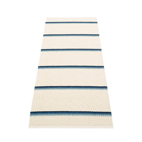 Passatoia da interno/esterno blu/color crema 70x180 cm Olle Blue Vanilla – Pappelina