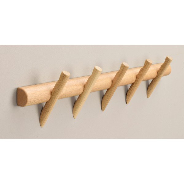 Appendiabiti da parete in legno di quercia in colore naturale Hillmond - Rowico-image-2