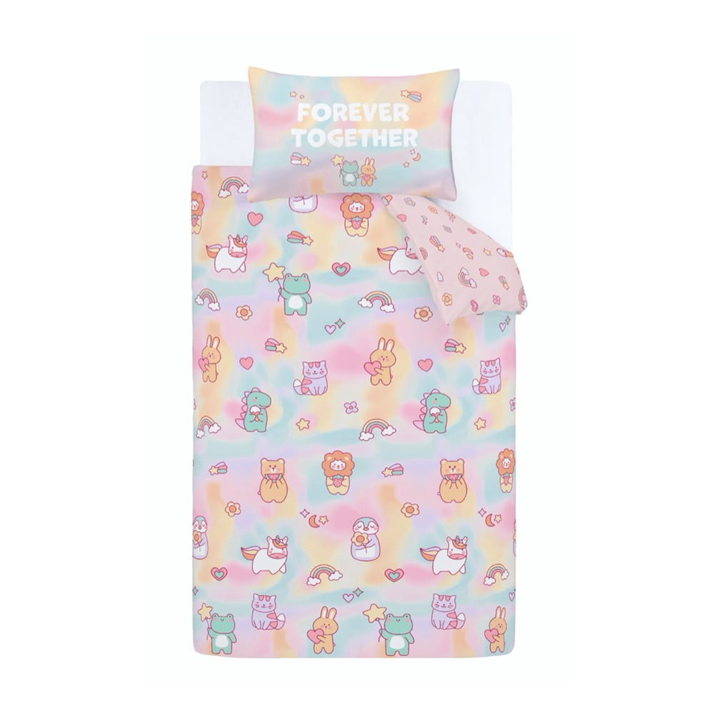 Biancheria da letto per bambini rosa per letto matrimoniale 200x200 cm Forever Together – Catherine Lansfield | Biancheria da letto per bambini