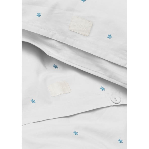 Set copripiumino e federa bianco in percalle di cotone per letto singolo 140x200 cm Daisy – JUNA-image-3