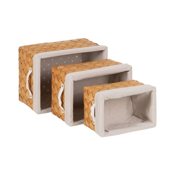 Set di 3 cesti in legno 39,5x30x24 cm - Ixia-image-3