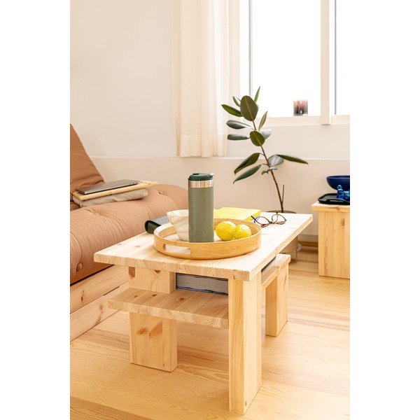 Tavolino da salotto di colore naturale in pino massiccio 45x68 cm Japan – Karup Design-image-4