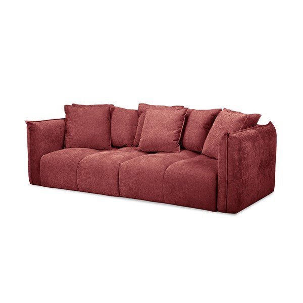 Divano rosso con rivestimento in ciniglia Harlem – Bobochic Paris-image-4