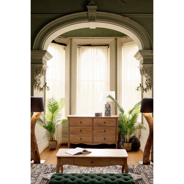 Tavolino da salotto colore naturale scuro in mango massiccio 55x110 cm Domitille – Bizzotto-image-1