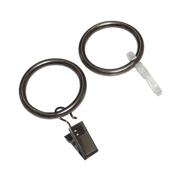 Anelli per tende in metallo/plastica con gancio in set da 10 - SP TREND-image-1