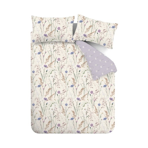 Biancheria da letto lavanda/beige per letto singolo 135x200 cm Grasmere – Catherine Lansfield