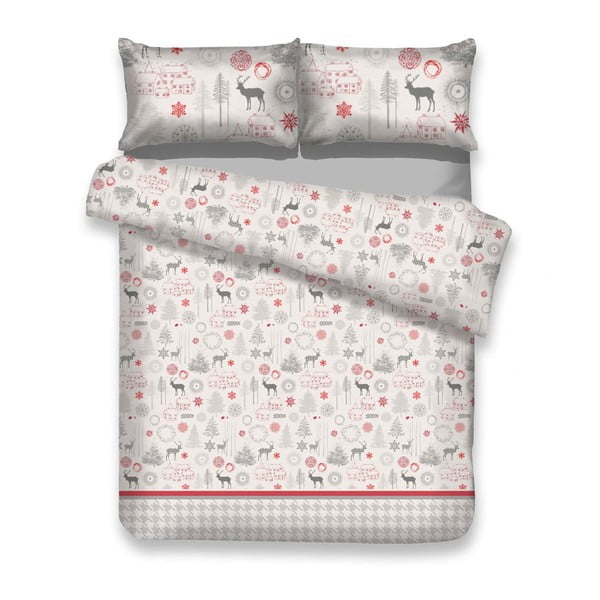 Biancheria da letto in flanella con motivo natalizio per letto matrimoniale Lappi, 200 x 220 cm - AmeliaHome