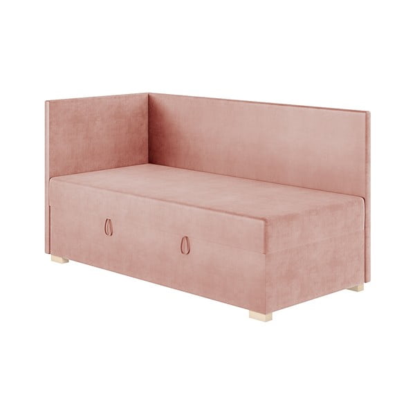 Letto da bambini con sponde rosa con contenitore con materasso incluso 90x200 cm Flexi – Ghado-image-4
