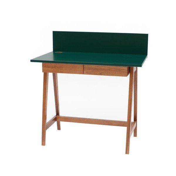 Scrivania verde con base in frassino, lunghezza 85 cm Luka Oak - Ragaba
