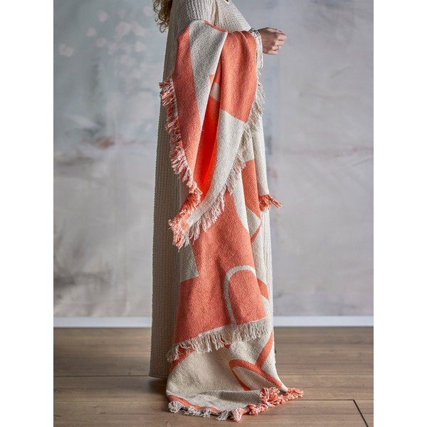 Coperta arancione 130x160 cm Caya - Bloomingville-image-1