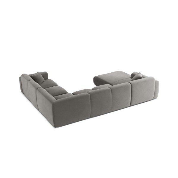 Divano angolare grigio (a U) con rivestimento in velluto Molino – Micadoni -image-2
