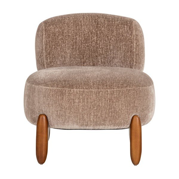 Poltrona beige con rivestimento in velluto Runi – WOOOD-image-1