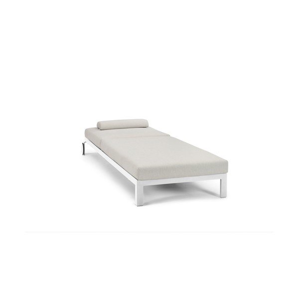 Sedia a sdraio da giardino in metallo color crema Cubic - Diphano-image-2