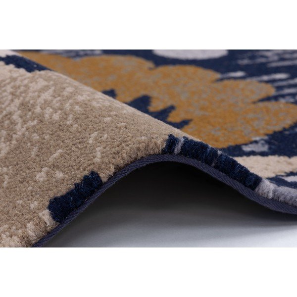 Tappeto in lana blu scuro 133x190 cm Chintz - Agnella-image-1