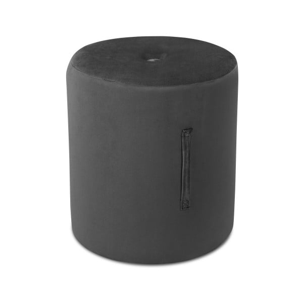 Pouf grigio scuro , ⌀ 40 cm Fiore - Mazzini Sofas