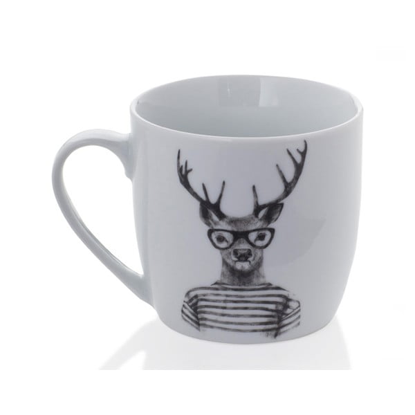 Porcelánový hrnek Sabichi Hipster Stag, 350ml