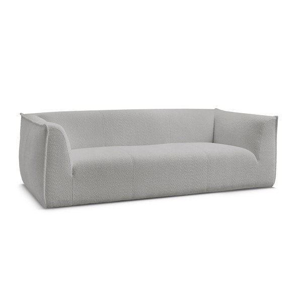 Divano grigio chiaro con rivestimento in bouclé 242 cm Giorgia – Bobochic Paris-image-3