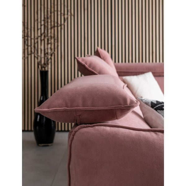 Divano letto angolare in velluto rosa chiaro (angolo destro) Sweet Harmony - Miuform-image-4