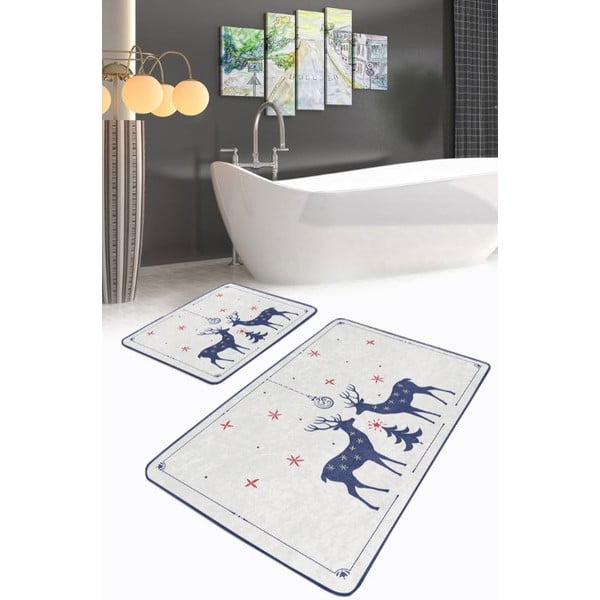 Tappetini da bagno crema in set da 2 60x100 cm - Mila Home-image-3