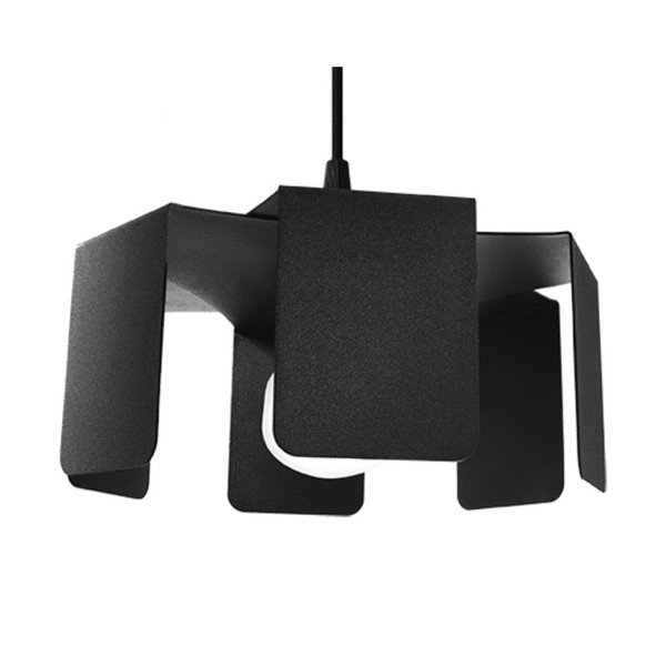 Lampada a sospensione nera con paralume in metallo ø 24 cm Rossario - Sollux-image-2