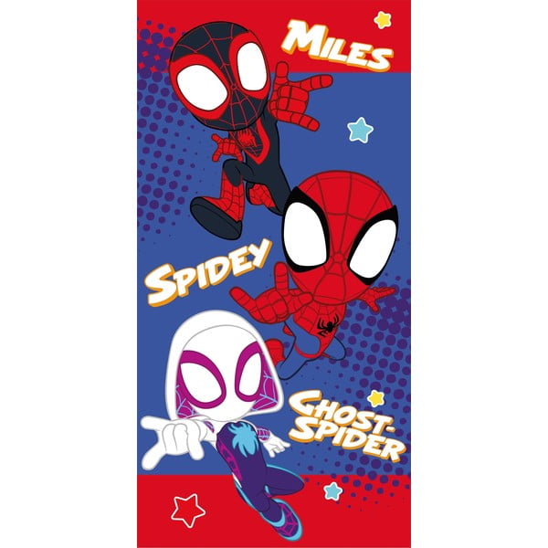 Asciugamano per bambini rosso/blu in cotone 70x140 cm Spidey – Jerry Fabrics