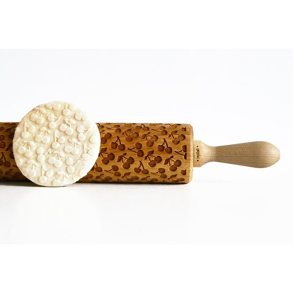 Rullo per pasta in legno goffrato Cherries - Valek-image-1