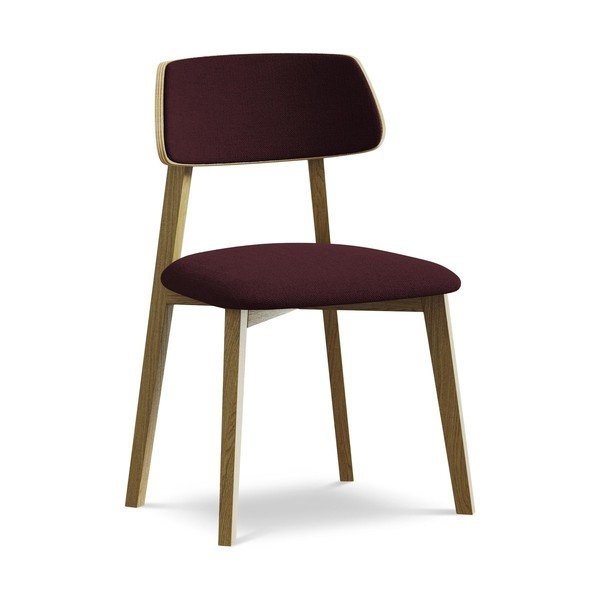 Sedia da pranzo burgundy in legno massiccio Niu – Makamii