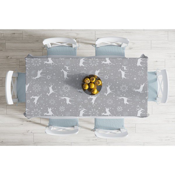 Tovaglia natalizia in misto cotone Winter Wonderland, 140 x 180 cm Snowflakes - Minimalist Cushion Covers-image-1