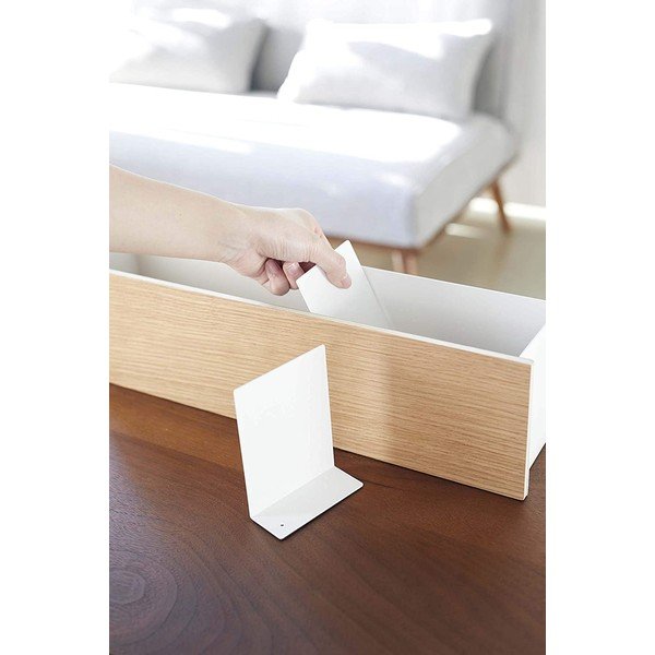 Organizer bianco/di colore naturale in metallo per cancelleria Rin – YAMAZAKI-image-4