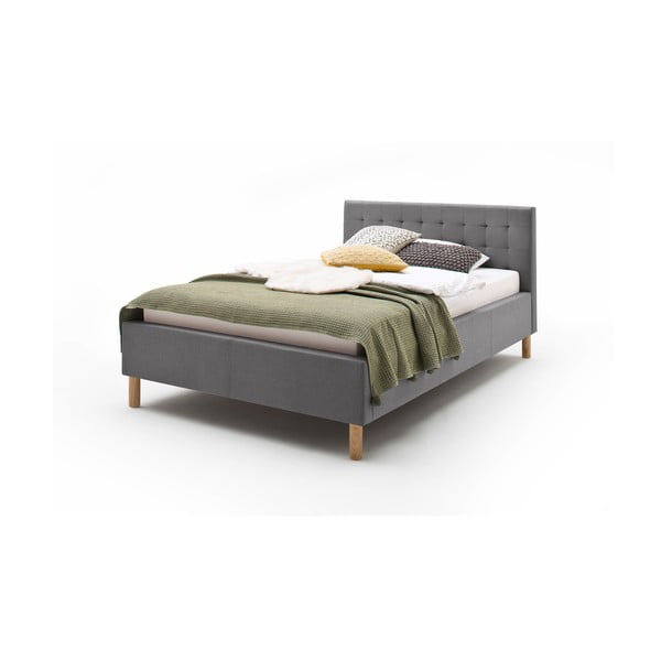 Letto singolo imbottito grigio chiaro rete non inclusa 120x200 cm Malin – Meise Möbel-image-3