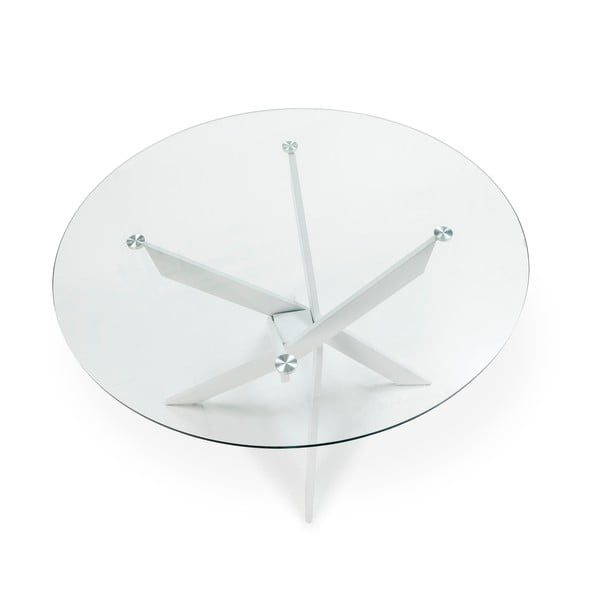 Tavolo da pranzo rotondo con piano in vetro 120x120 cm Ruth - Marckeric-image-4