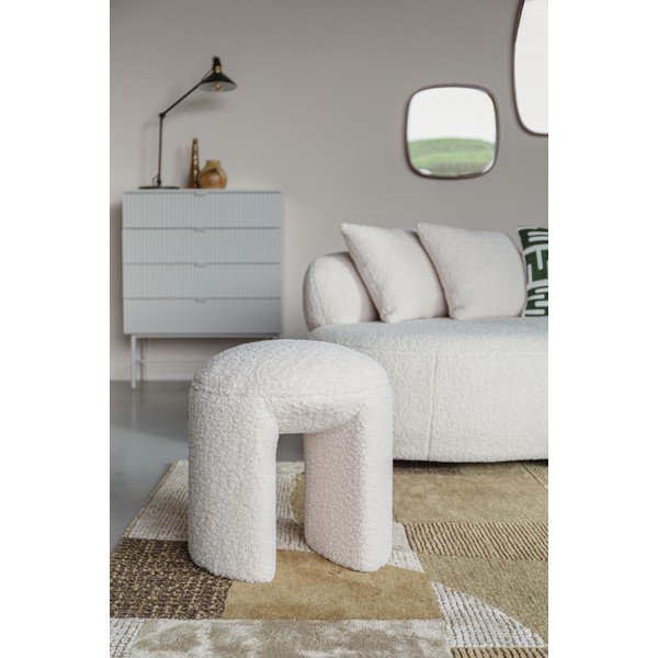 Sgabello color crema imbottito Noxx – White Label-image-1