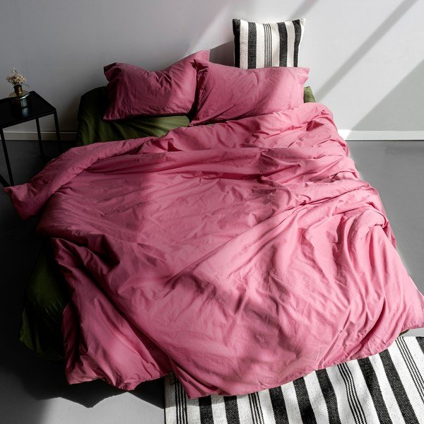 Copripiumino in cotone rosa scuro per letto matrimoniale 200x200 cm Basic - Happy Friday
