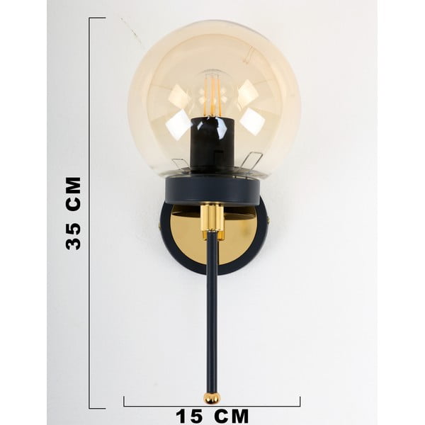 Lampada da parete in oro-nero ø 15 cm Tokyo - Squid Lighting-image-3