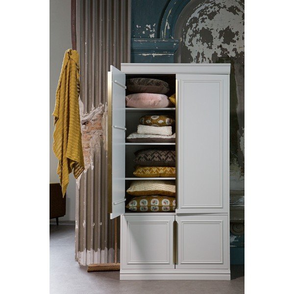 Armadio grigio chiaro in pino massiccio 110x215x44 cm Organize – WOOOD-image-3