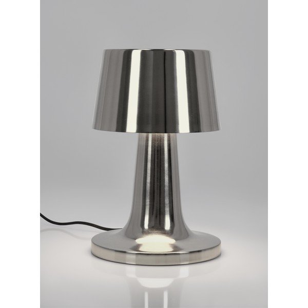 Lampada da tavolo LED argentata in metallo con paralume in metallo (altezza totale 51 cm) Turner – Bizzotto-image-1