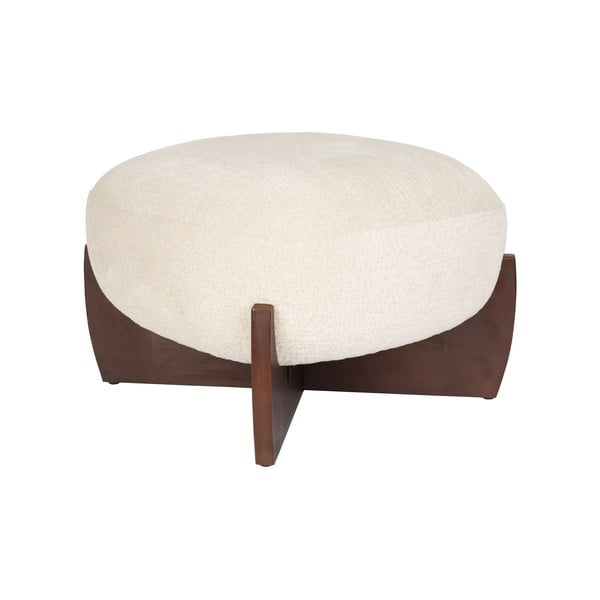 Poggiapiedi beige con rivestimento in bouclé Emilius – Dutchbone-image-2