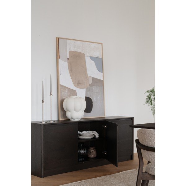 Credenza colore naturale scuro con effetto rovere 180x70x40 cm Melstone – Rowico-image-3