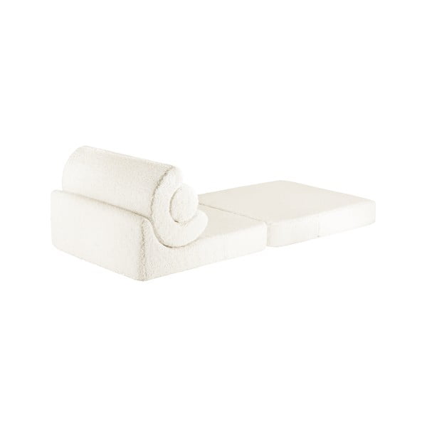 Poltrona per bambini color crema con rivestimento in bouclé Flipster – Wigiwama-image-2