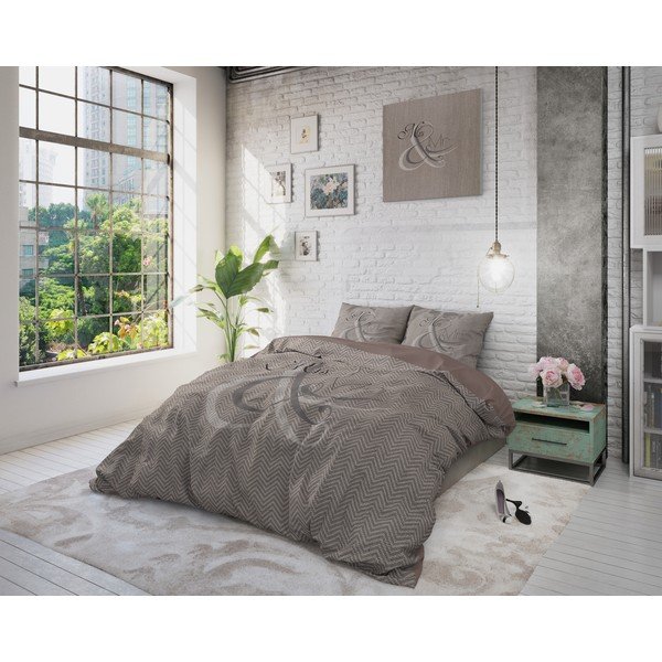 Biancheria da letto singola in cotone Mr and Mrs Knitted, 140 x 200/220 cm - Pure Cotton-image-3