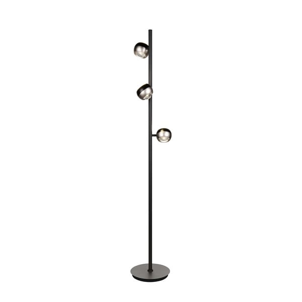 Lampada da terra LED nera e argentata (altezza totale 150 cm) Orbit – Trio Select