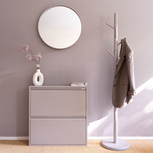 Scarpiera grigio tortora in metallo con ante ribaltabili 75x77,5x22,5 cm Billy – Spinder Design-image-1